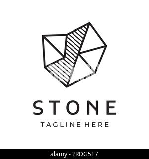 Natural stone silhouette abstract logo creative design with outline. Logo for business, company, symbol. Stock Vector