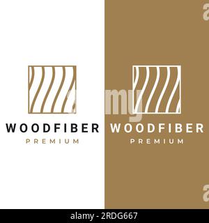 Wood and natural fiber logo design, carpenter and wood planks with saw craftsman tools. Stock Vector