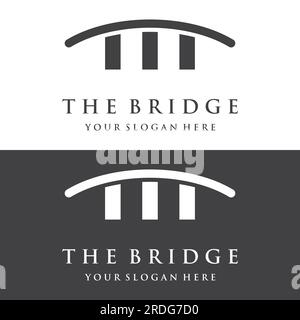 Minimalist and elegant creative bridge building logo with a modern concept. Stock Vector