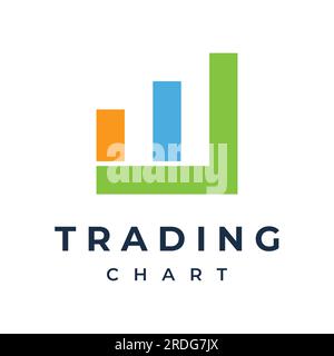 Trading logo design, by showing stock increase charts. Logo for online buying and selling, business, finance, company. Stock Vector