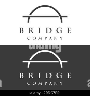 Minimalist and elegant creative bridge building logo with a modern concept. Stock Vector