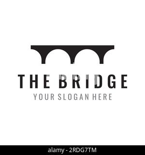 Minimalist and elegant creative bridge building logo with a modern concept. Stock Vector