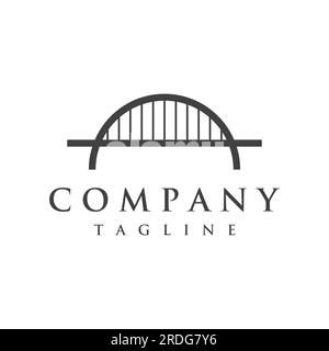 Minimalist and elegant creative bridge building logo with a modern concept. Stock Vector