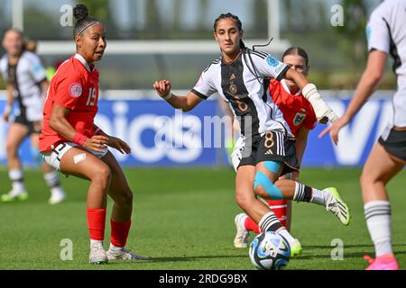 Nicole Ojukwu (19) of Austria pictured during a female soccer game ...