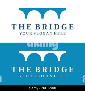 Minimalist and elegant creative bridge building logo with a modern concept. Stock Vector