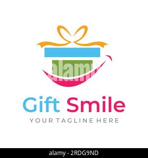 Gift box logo or gift with ribbon sign, letter G and gifts. Logo for surprise, valentine, birthday, gift shop, party and business. Stock Vector