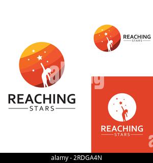 A logo to reach the stars or a logo to reach a dream or goal. Logo using vector design concept. Stock Vector