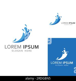Water wave logo and Sea wave logo or beach water waves, with vector design concept. Stock Vector