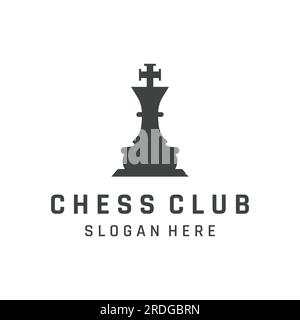 Chess strategy game logo with kings, pawns and rooks. Logos for tournaments, chess teams and games. Stock Vector