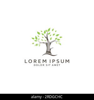 Living tree logo design, using vector concept. Stock Vector