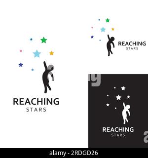A logo to reach the stars or a logo to reach a dream or goal. Logo using vector design concept. Stock Vector