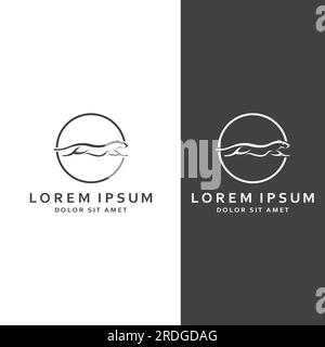 Cheetah animal logo with vector design concept. Stock Vector