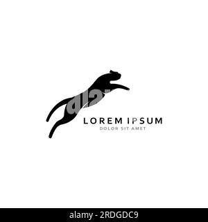 Cheetah animal logo with vector design concept. Stock Vector