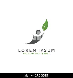 Human nature leaf logo. Leaf and human combination logo with vector concept. Stock Vector