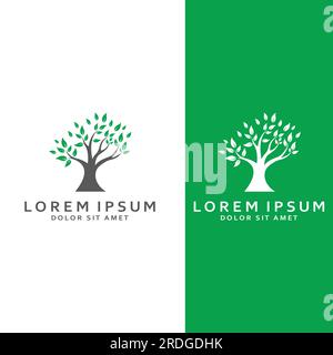 Living tree logo design, using vector concept. Stock Vector