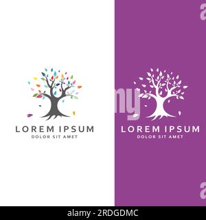 Living tree logo design, using vector concept. Stock Vector