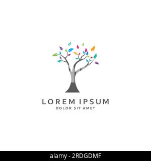 Living tree logo design, using vector concept. Stock Vector