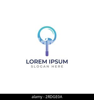 Logo search or find, logo search by combination, lab, moon, location, check, waves, and sun. Logo with simple editing. Stock Vector