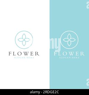 Logos of flowers, roses, lotus flowers, and other types of flowers. By using the concept of vector design. Stock Vector