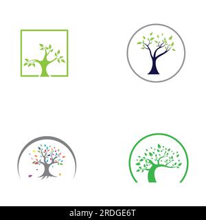 Living tree logo design, using vector concept. Stock Vector