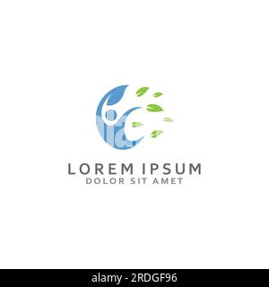 Human nature leaf logo. Leaf and human combination logo with vector concept. Stock Vector