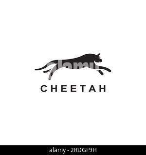 Cheetah animal logo with vector design concept. Stock Vector