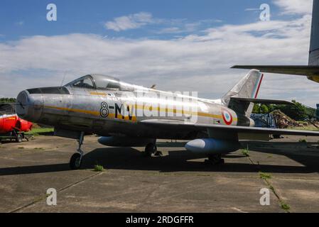 Dassault MD-454 Mystere IV A of the Bruntingthorpe Cold War Jets Collection in 2005. Former French Air Force jet fighter plane Stock Photo