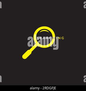 Logo search or find, logo search by combination, lab, moon, location, check, waves, and sun. Logo with simple editing. Stock Vector