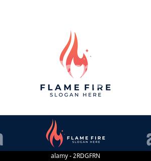 Fire or flame logo, fireball logo, and embers. Using a vector design concept. Stock Vector