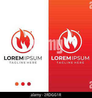 Fire or flame logo, fireball logo, and embers. Using a vector design concept. Stock Vector