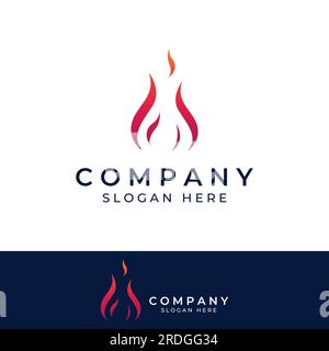 Fire or flame logo, fireball logo, and embers. Using a vector design concept. Stock Vector