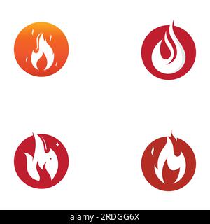 Fire or flame logo, fireball logo, and embers. Using a vector design concept. Stock Vector