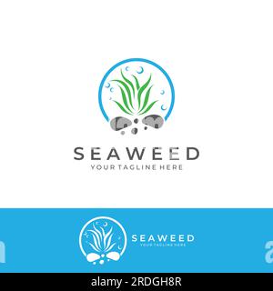 Seaweed logo with vector illustration design. Stock Vector