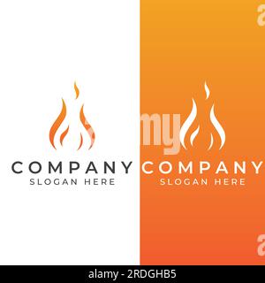 Fire or flame logo, fireball logo, and embers. Using a vector design concept. Stock Vector