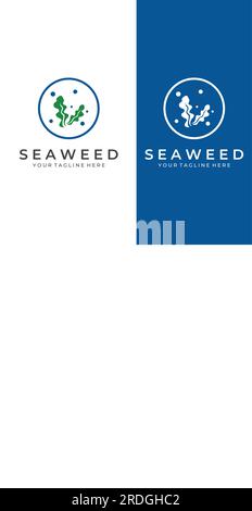 Seaweed logo with vector illustration design. Stock Vector