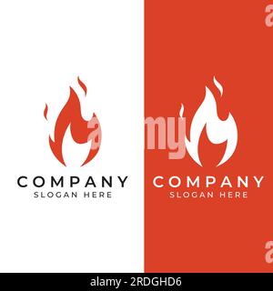 Fire or flame logo, fireball logo, and embers. Using a vector design concept. Stock Vector