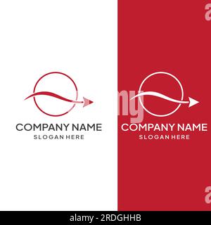 Logistics company vector logo, arrow icon logo, fast digital delivery logo. Stock Vector