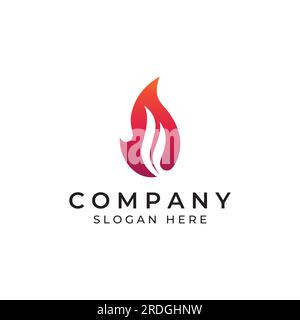 Fire or flame logo, fireball logo, and embers. Using a vector design concept. Stock Vector