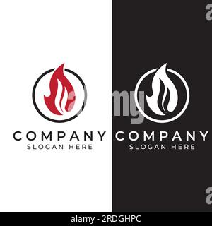 Fire or flame logo, fireball logo, and embers. Using a vector design concept. Stock Vector