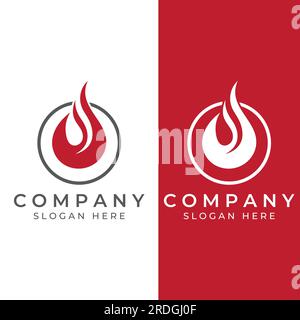 Fire or flame logo, fireball logo, and embers. Using a vector design concept. Stock Vector