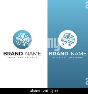 Fingerprint logo,fingerprint scan logo for business card identity.Vector logo and icon design. Stock Vector