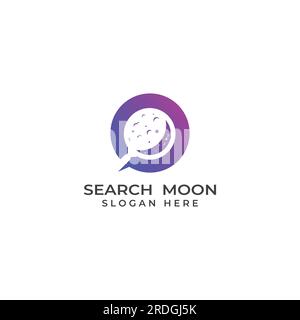 Logo search or find, logo search by combination, lab, moon, location, check, waves, and sun. Logo with simple editing. Stock Vector