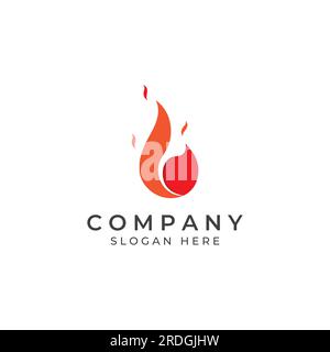 Fire or flame logo, fireball logo, and embers. Using a vector design concept. Stock Vector