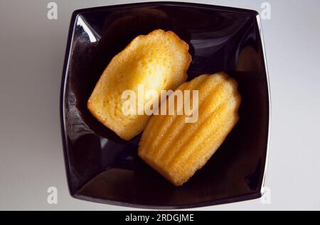 Food, Cooked, Cake, French Madeleine sponge cakes. Stock Photo