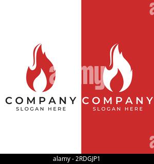 Fire or flame logo, fireball logo, and embers. Using a vector design concept. Stock Vector