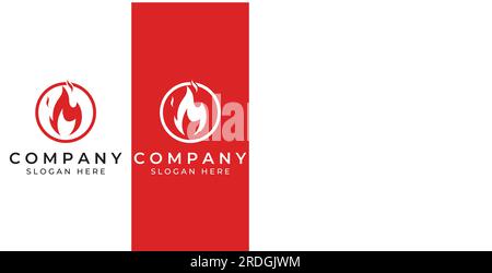 Fire or flame logo, fireball logo, and embers. Using a vector design concept. Stock Vector