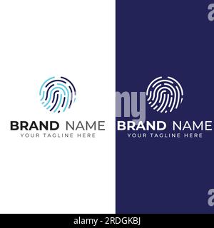 Fingerprint logo,fingerprint scan logo for business card identity.Vector logo and icon design. Stock Vector