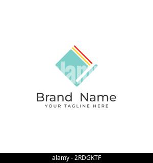 Educational digital book and online knowledge learning book logo and symbol vector icon. Stock Vector