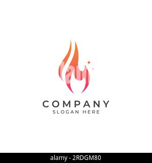 Fire or flame logo, fireball logo, and embers. Using a vector design concept. Stock Vector