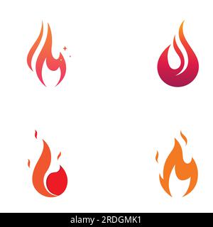 Fire or flame logo, fireball logo, and embers. Using a vector design concept. Stock Vector